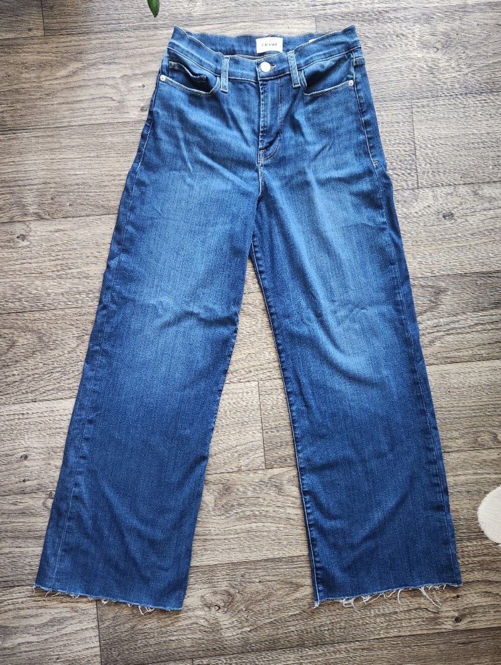 Frame Denim Le Slim Palazzo Raw After Lupine Wide-Leg Jeans Size 29 - Picture 2 of 11